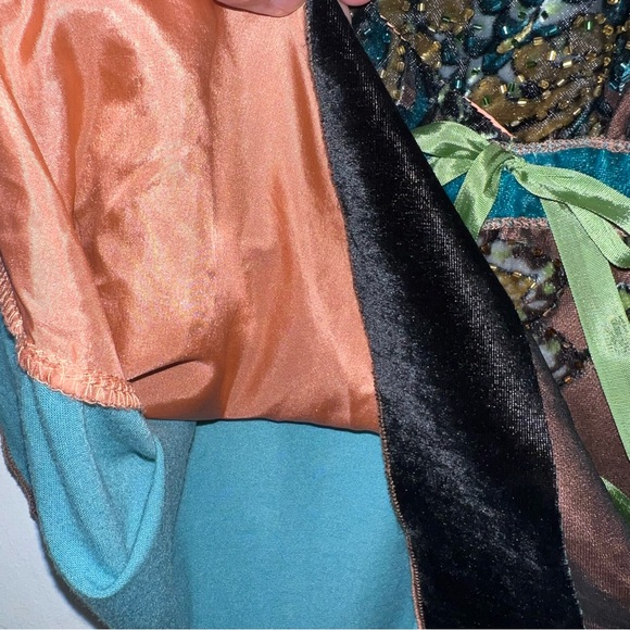 Vintage Y2K Beaded Silk Velvet Floral Boho Fairy Babydoll Mesh Tank Top - Picture 11 of 13